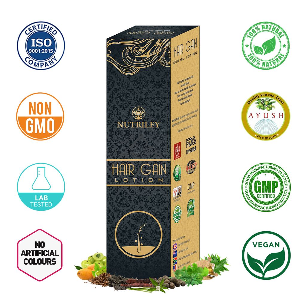 Nutriley Hair Gain - Hair Regeneration Lotion for Hair Fall, Hair Regrowth & Hair Loss Supplement