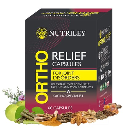 Nutriley OrthoRelief - Joint Pain / Arthritis Capsules, Helpful in Arthritis, back pain, Rheumatic disorders (60 Capsules)