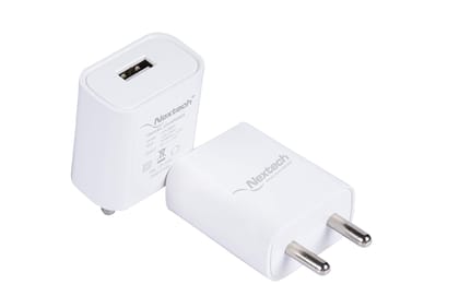 Nextech Single USB 2.4A Travel Charger with India Plug