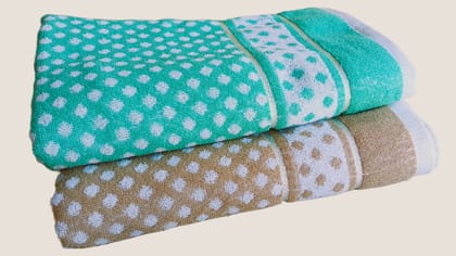 Multi uses Dot Printed Soft Cotton Bath Towel, 30"x60", Standar