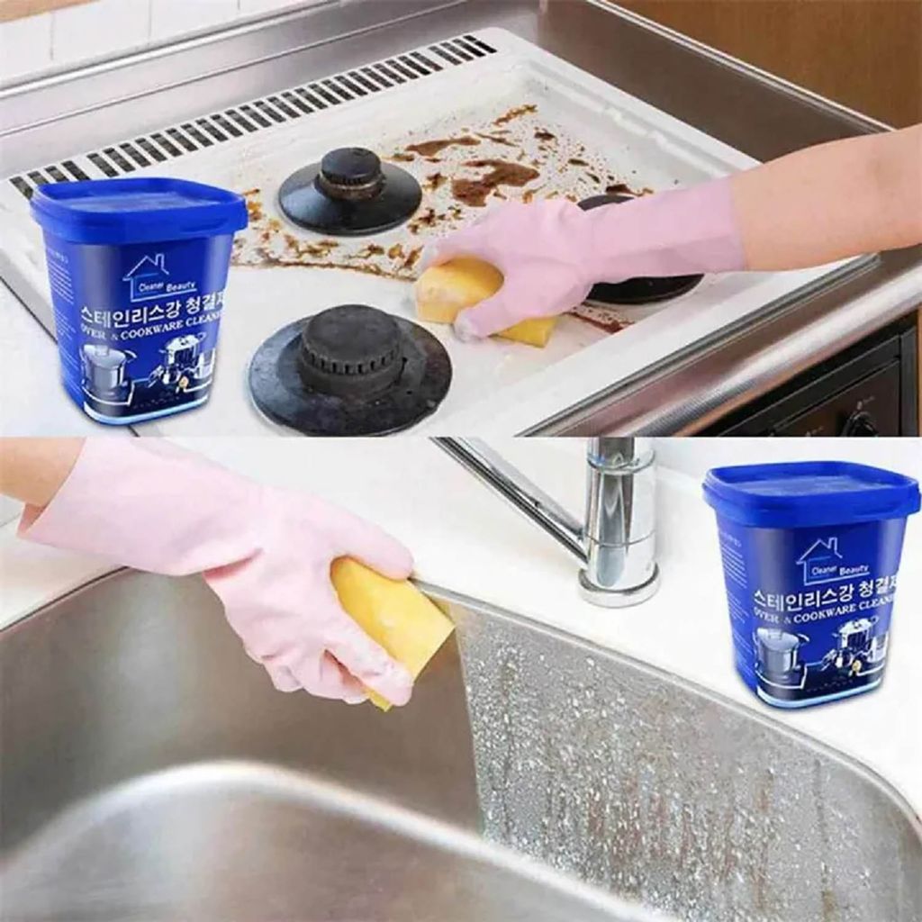 ZURU BUNCH Cleaner & Polish Removes Household Clean Universal Cleaning Paste for Removing Rust Oven & Cookware Cleaner Remove Stains from Stainless Steel Cleaning Paste Multi-Purpose