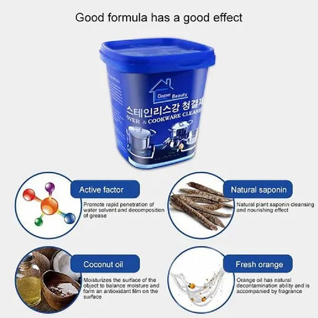ZURU BUNCH Cleaner & Polish Removes Household Clean Universal Cleaning Paste for Removing Rust Oven & Cookware Cleaner Remove Stains from Stainless Steel Cleaning Paste Multi-Purpose