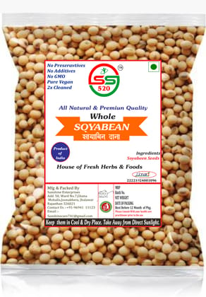 SS520 Row Soyabean Dana 400g. Whole  Soya Seeds  Soyabin (High Protein & Fiber)