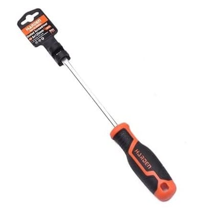 Harden Premium High Strength Professional Screwdriver with Comfortable TPR handle (PZ1*100mm -1 Pcs) for High Frequency Workplace (550237)