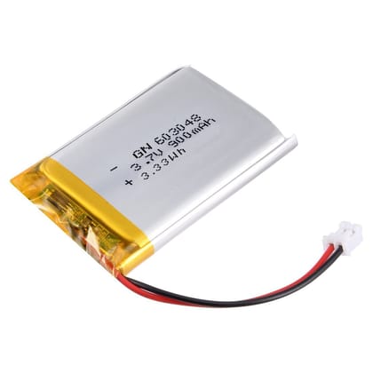 Bibox Labs 603048 LiPo Battery | Rechargeable Lithium Polymer Battery | 3.7V | 900mAh | 3.33Wh | PH1.0mm JST Connector | Maximum discharge current 900mA (1c) | Dimensions: 6mm*30mm*50mm | Weight: 16.8 g | (NOT FOR DRONES)