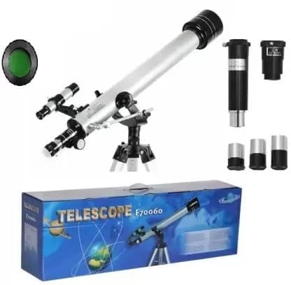 Astronomical Telescope, Caliber 60 mm, Focal Length 700 mm, Refractor with Portable Tripod Stand, Gift for Kids, Adults, Beginners, Explore Moon, Space, Planets, Bird Watching