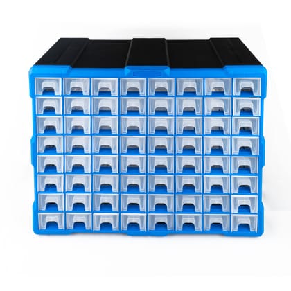 Bibox Labs Component Organiser BL01 | Multi Grid Drawer Storage Tool Box | Electronic, Jewellery, Pharmacy, Medicine, Nuts Screws Bolts Components Storage Parts Case | 64 Drawers | Wall Hanging - (37*32*15.6 CM, 3.5KG)