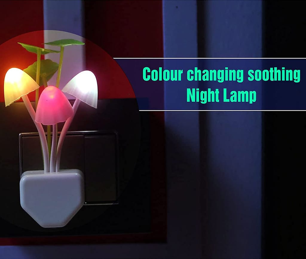 ZURU BUNCH Colorful LED Mushroom Night Light Bed Lamp Home Illumination Light sensor, Mushroom Light Night Lamp