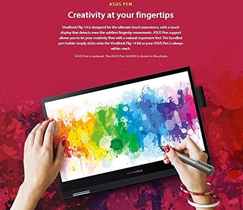 ASUS VivoBook Flip 14 (2021), AMD Ryzen 5 5500U, 14 inches FHD Touch 2-in-1 Laptop (8GB RAM/512GB SSD/Integrated Graphics/Office 2019/Windows 10/Bespoke Black/1.5Kg), TM420UA-EC501TS