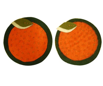 #India Positive CitizenHANDCRAFTED COASTERS – GREEN & ORANGE