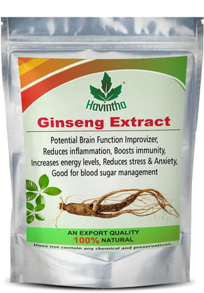 Havintha Natural Ginseng Extract Powder for Boosting Immunity Energy | Helps to Increase Insulin Production - 100 gm