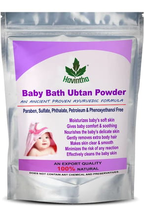 Havintha Natural Baby Bath Powder for baby's skin healthy, soft and glowing - 227 G