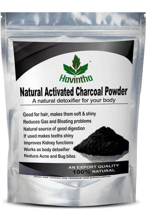 Havintha 100% Natural Activated Charcoal Powder for Skin, Face Pack, Removes Dead Skin and Natural Detoxifier for Your Body, 100 g