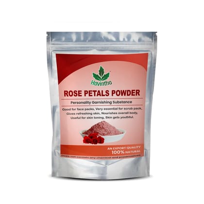 Havintha Rose Petals Powder For Natural Face Packs & Facial Mask Formulations | 100% Pure | Fairness Hyper Pigmentation Dark Spots & Circles Anti Aging - 227 grams