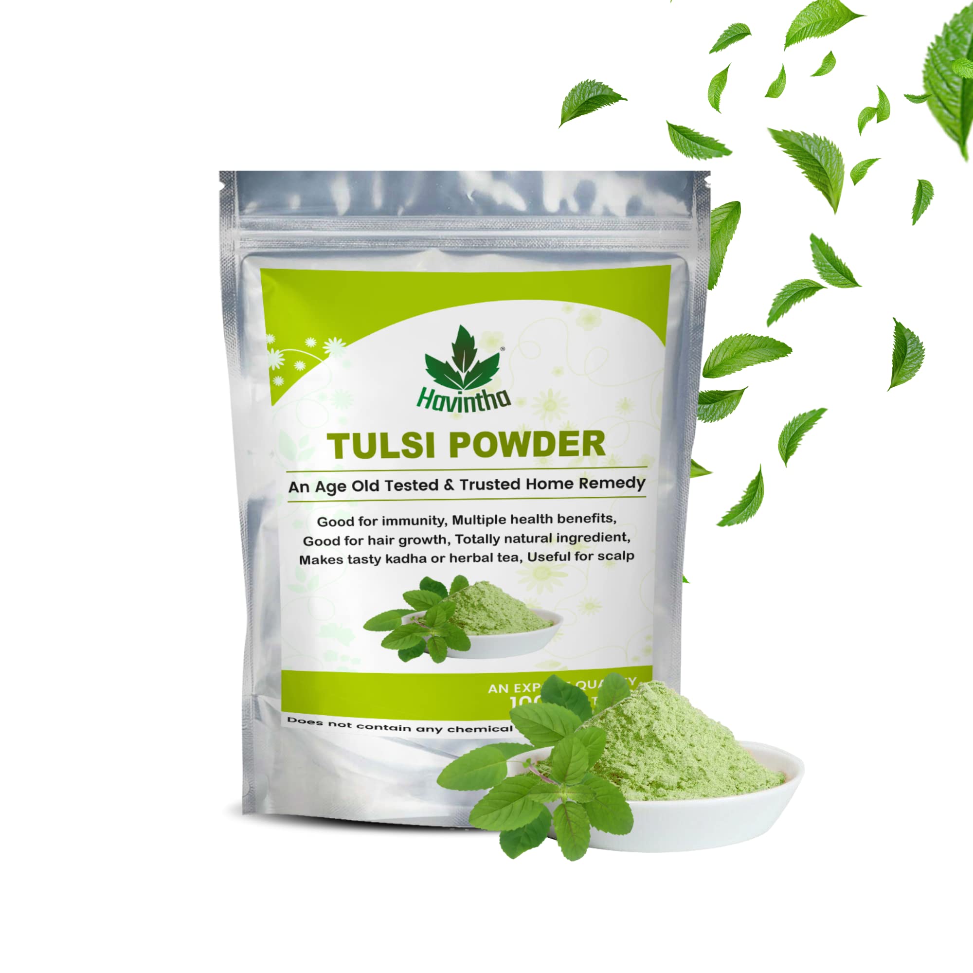 Havintha Tulsi powder for lungs, brain, skin & hair health - Holy Basil - 227 gram
