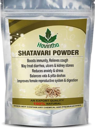 HAVINTHA shatavari powder for immunity cough cold women reproductive health stress anxiety 100 grams.