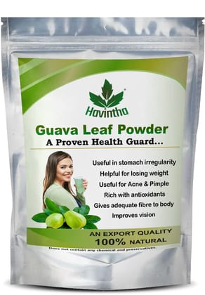 Havintha Natural Guava Leaf Powder | Dried Amrood Leaves 100% Natural Powder - 227gm