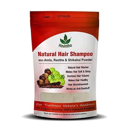 Natural Hair Shampoo for Hair 8 oz, AMLA REETHA SHIKAKAI POWDER (Phyllanthus emblica,Sapindus mukorossi,Acacia concinna),Product of Havintha, 227g