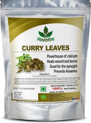 Havintha Curry Patta (Murraya koenigii) Natural Dry Leaves for Strong and Shiny Hair (100 g)