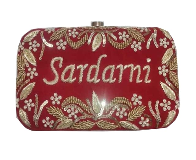 Personalized/Customized Hand Embroidery clutch 8 * 4 with