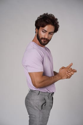 Premium Crewneck T-shirt for Men (English Violet)