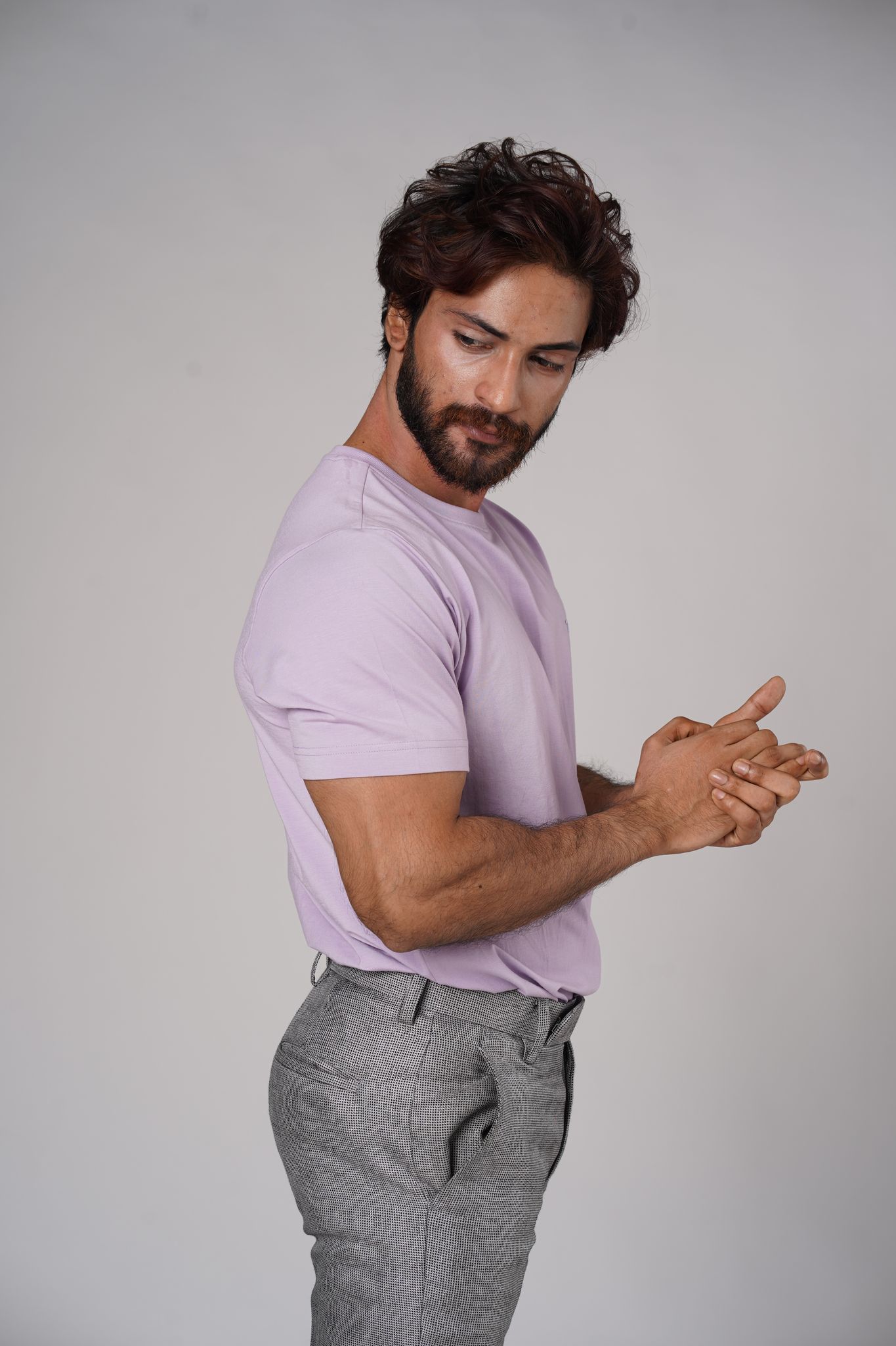 Premium Crewneck T-shirt for Men (English Violet)