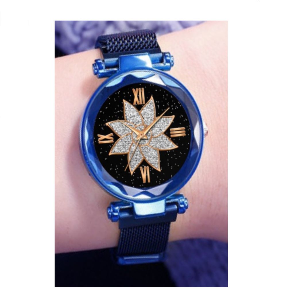 Bhakti Fashion Blue Mesh Magnetic Stylish Design Analog Watch For Women & Girls