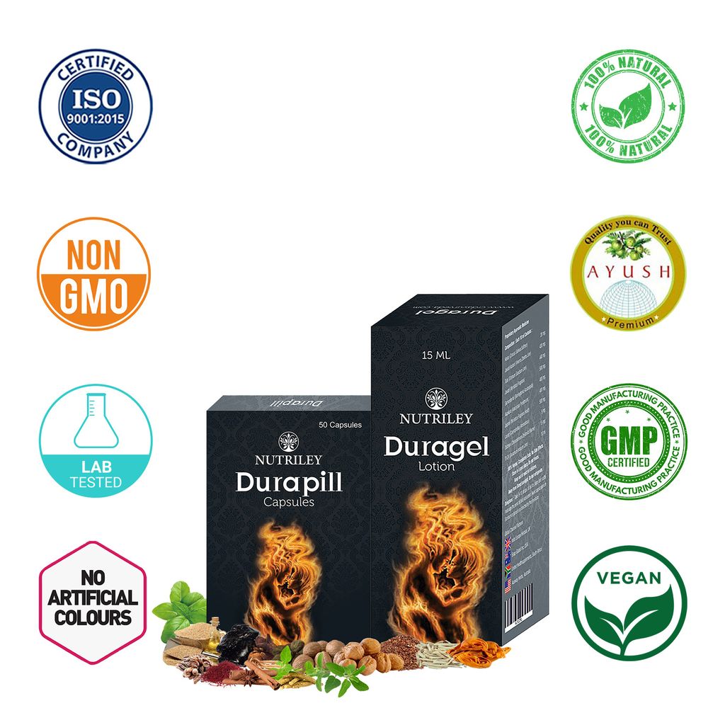 Nutriley Duragel - Sexual Wellness Lotion & Capsules (50 Capsules + 15 ml)