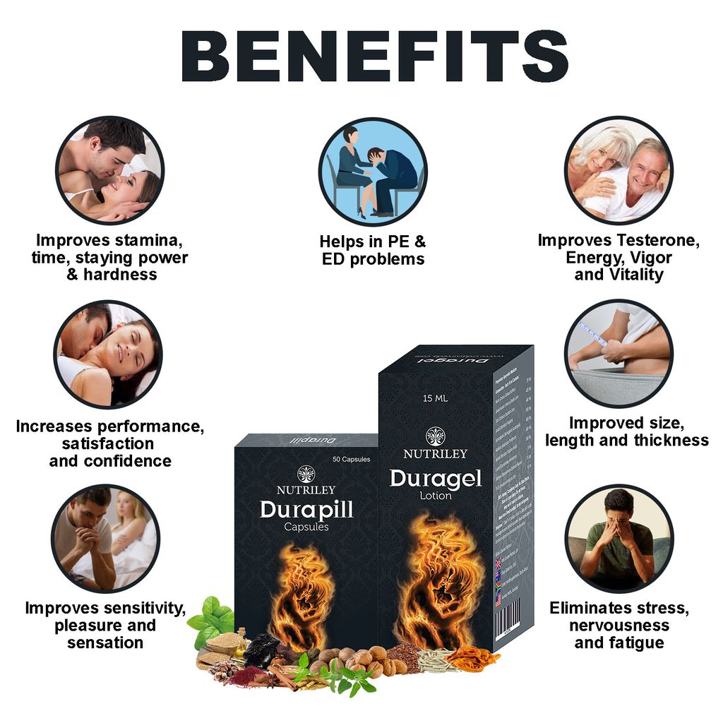 Nutriley Duragel - Sexual Wellness Lotion & Capsules (50 Capsules + 15 ml)
