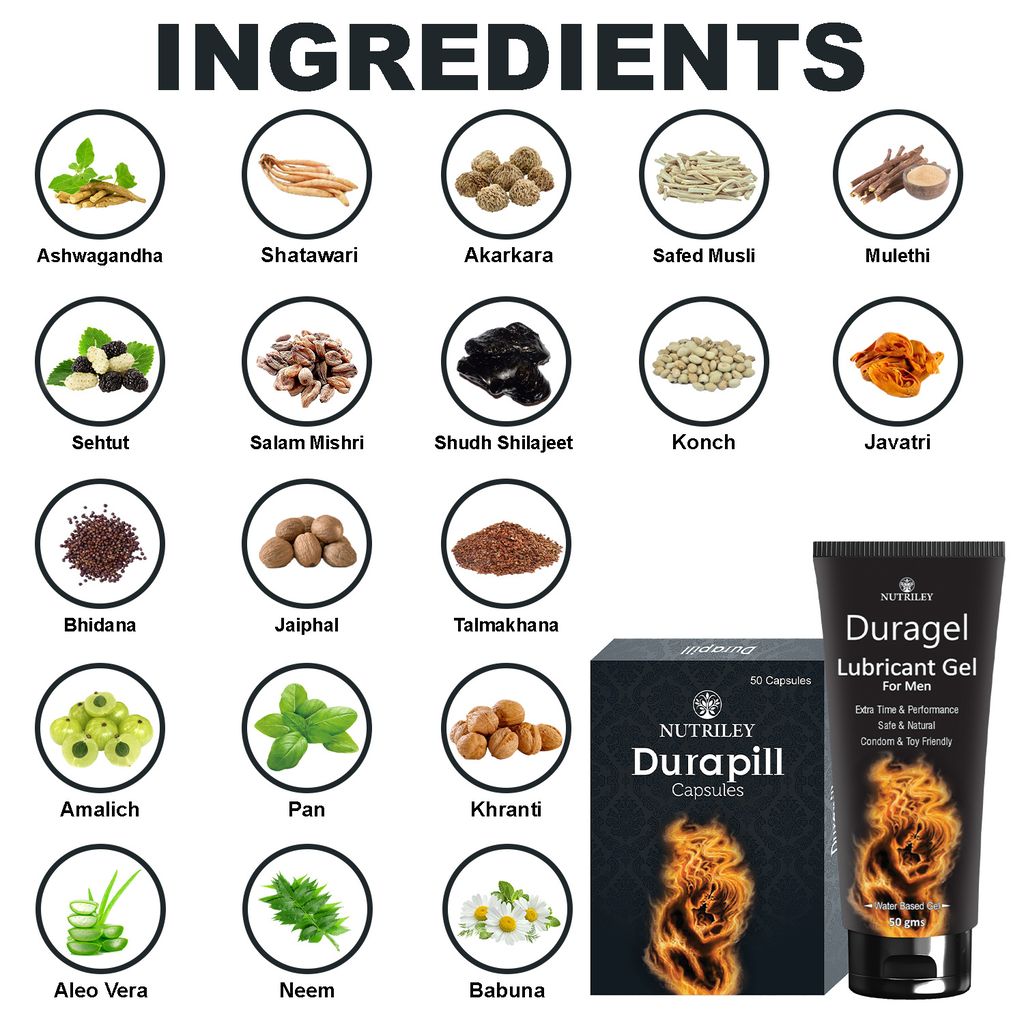 Nutriley Duragel - Sexual Wellness Gel & Capsules (50 Capsules + 50 Gms Gel)