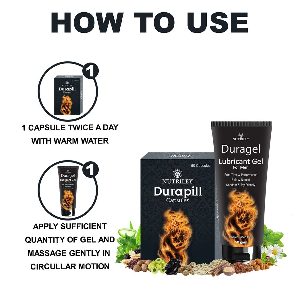 Nutriley Duragel - Sexual Wellness Gel & Capsules (50 Capsules + 50 Gms Gel)