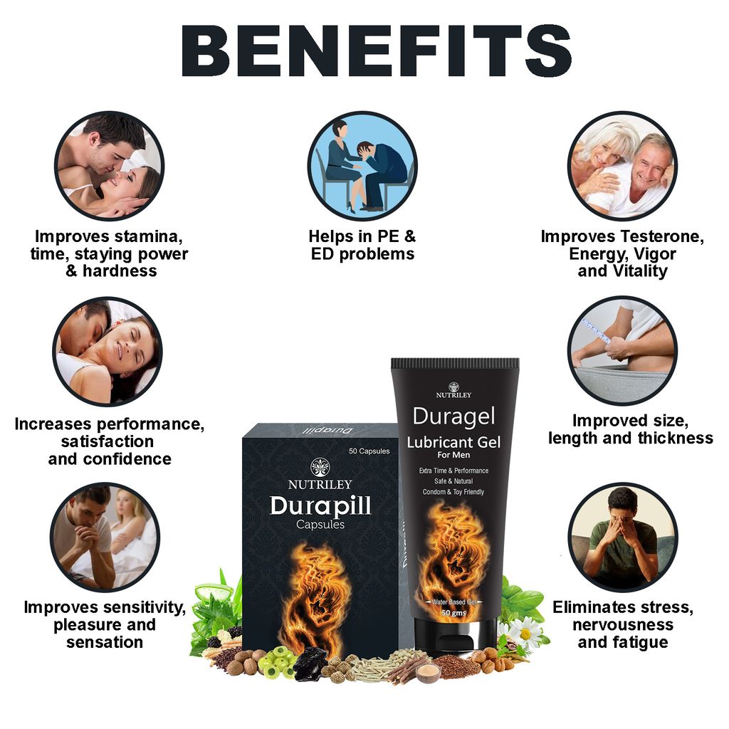 Nutriley Duragel - Sexual Wellness Gel & Capsules (50 Capsules + 50 Gms Gel)