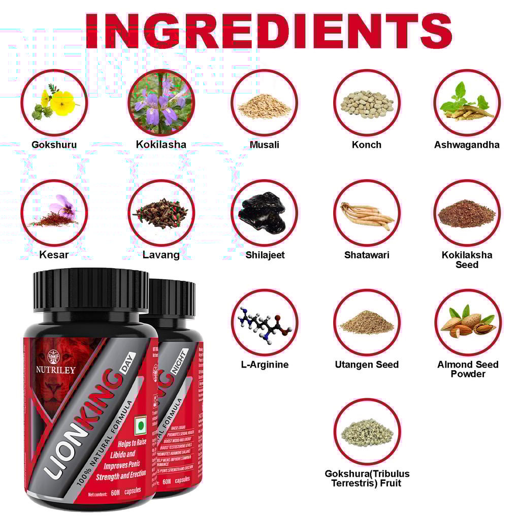 Nutriley Lion King - Mens Wellness Day + Night Capsules (60 Capsules+60 Capsules)