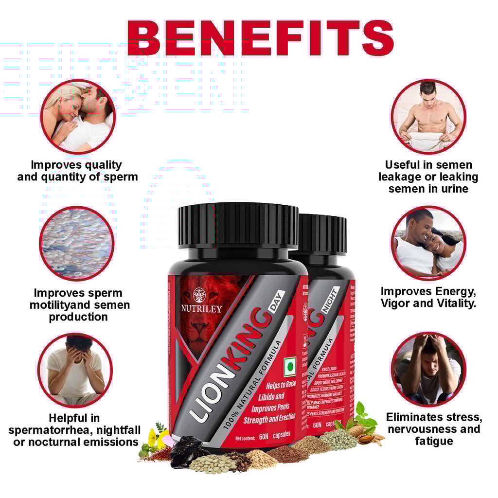 Nutriley Lion King - Mens Wellness Day + Night Capsules (60 Capsules+60 Capsules)