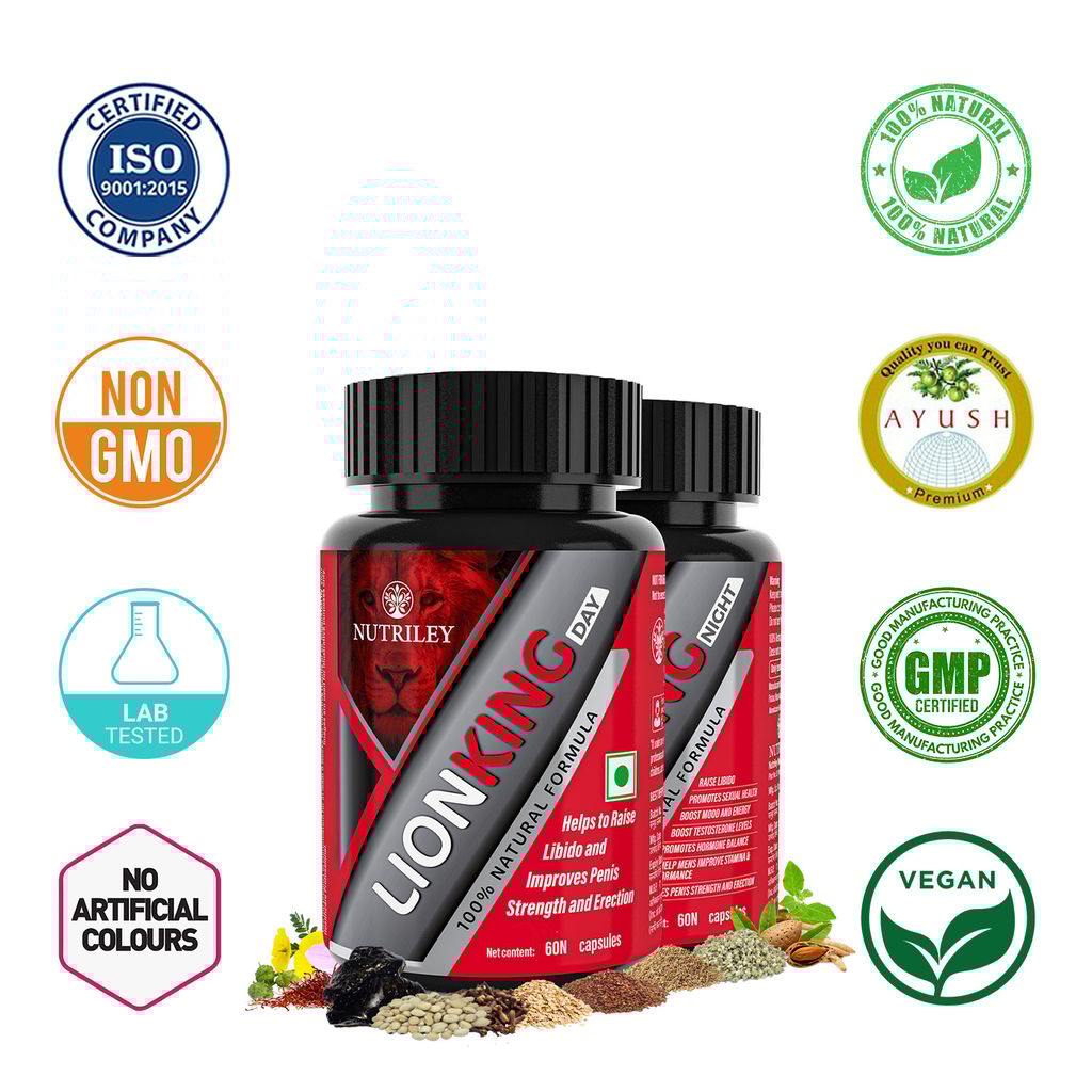 Nutriley Lion King - Mens Wellness Day + Night Capsules (60 Capsules+60 Capsules)