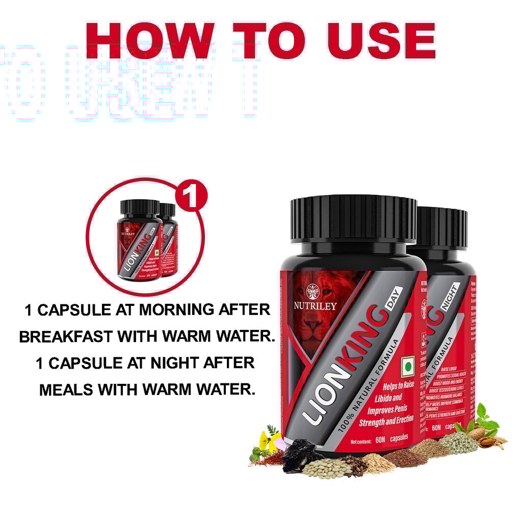 Nutriley Lion King - Mens Wellness Day + Night Capsules (60 Capsules+60 Capsules)