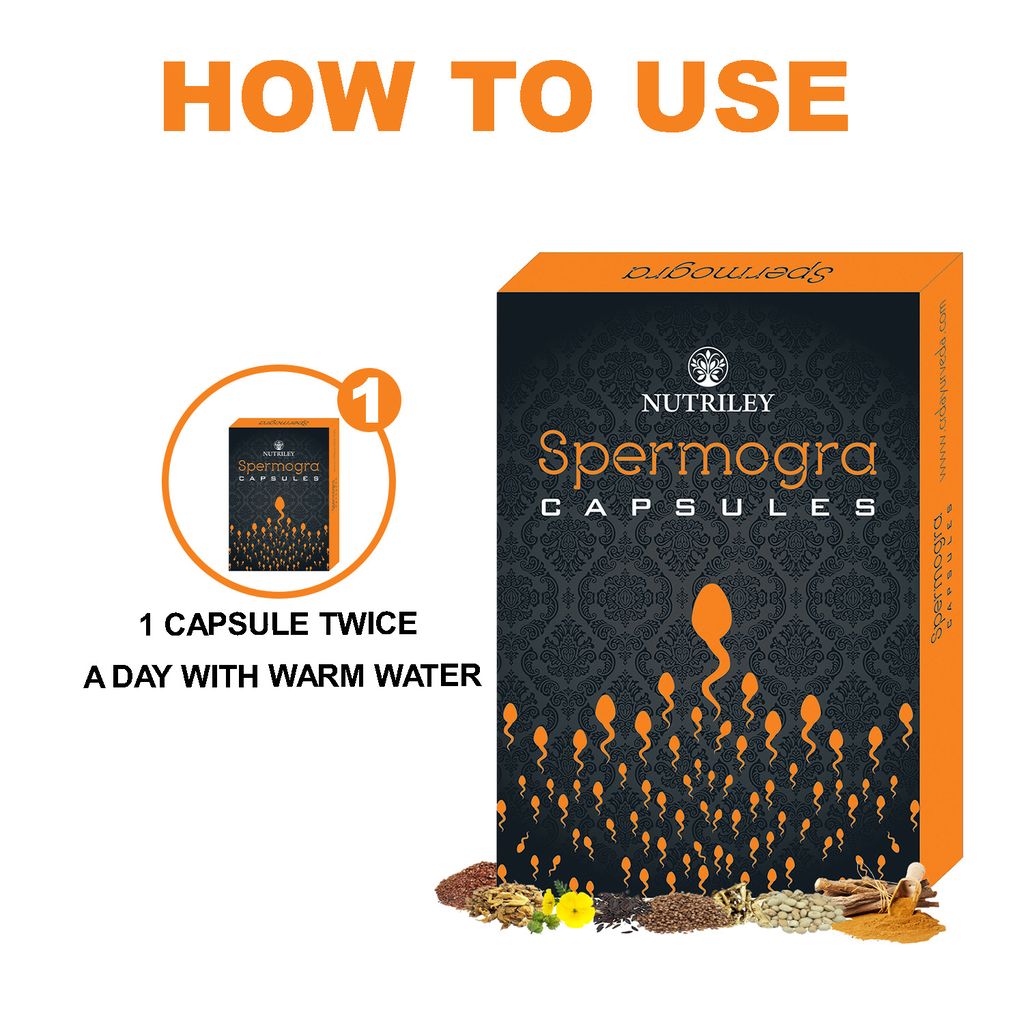 Nutriley Spermogra - Sperm Enhancer Capsules (50 Capsules)