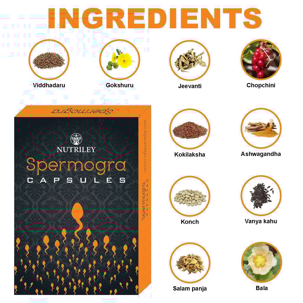Nutriley Spermogra - Sperm Enhancer Capsules (50 Capsules)
