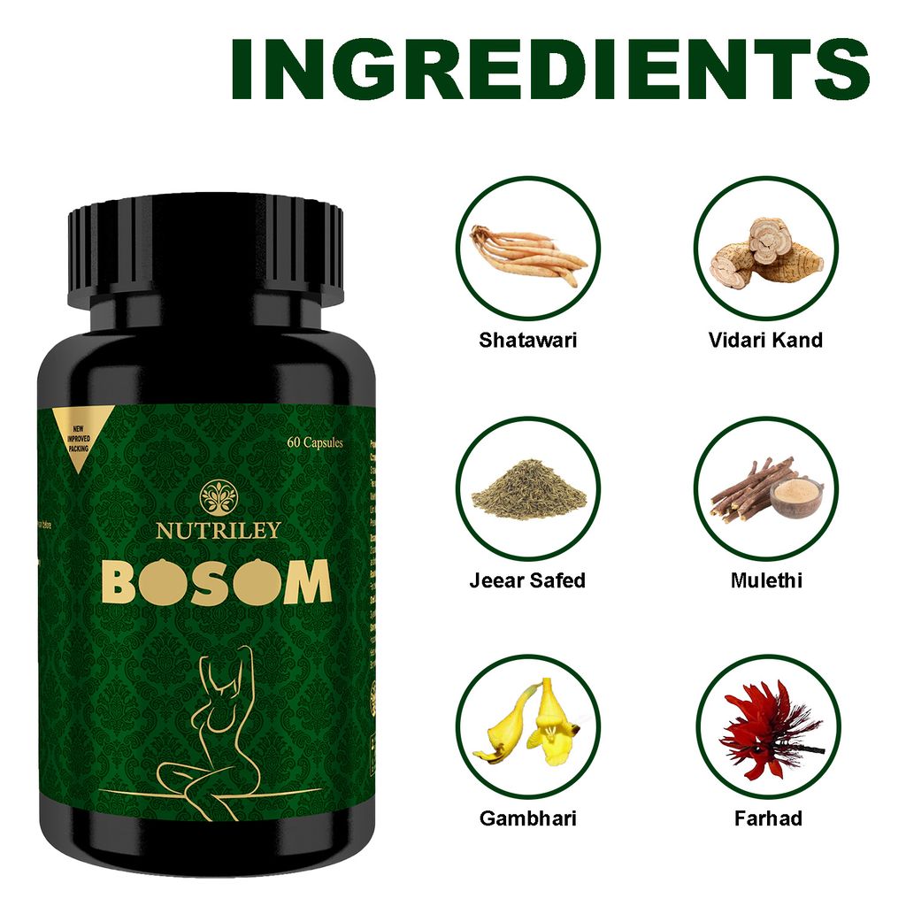 Nutriley Bosom - Breast Enlargement Capsules (60 Capsules)