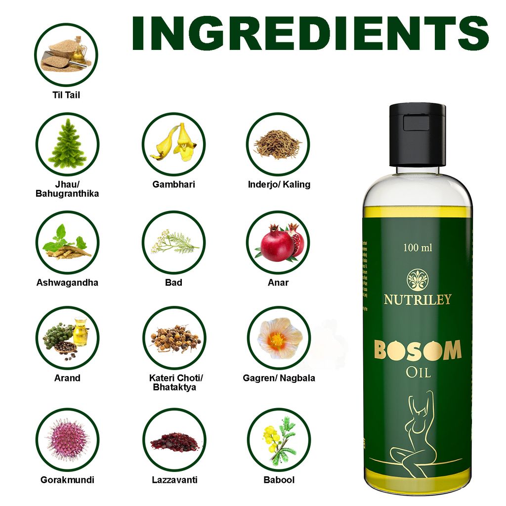 Nutriley Bosom - Breast Enlargement Oil (100 ML)