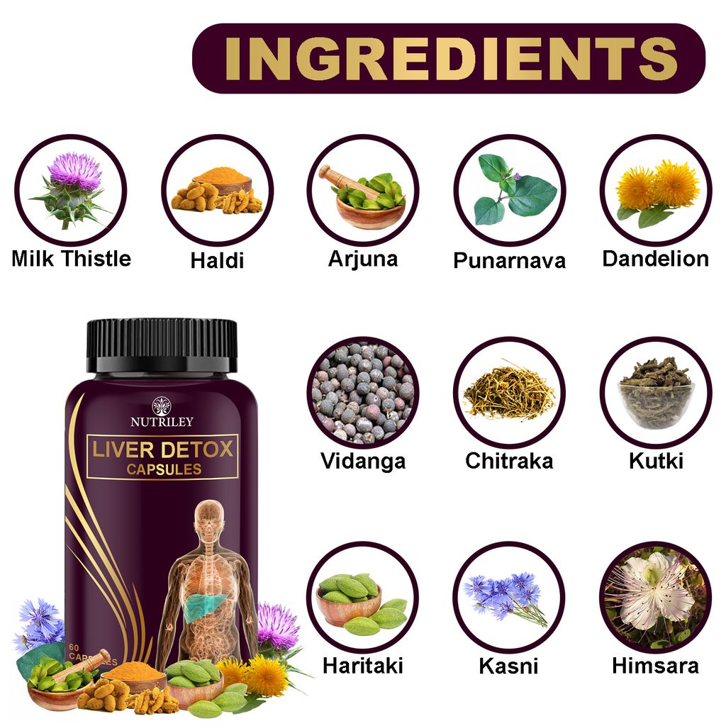 Nutriley Liver Detox Capsules for Liver Health (60 Capsules)