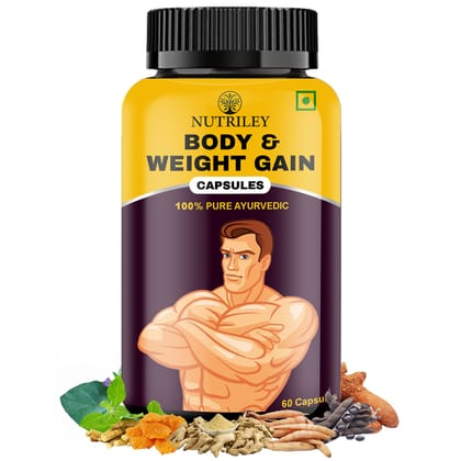 Nutriley Body & Weight Gain Capsules, Mass Gain Capsule (60 Capsules)