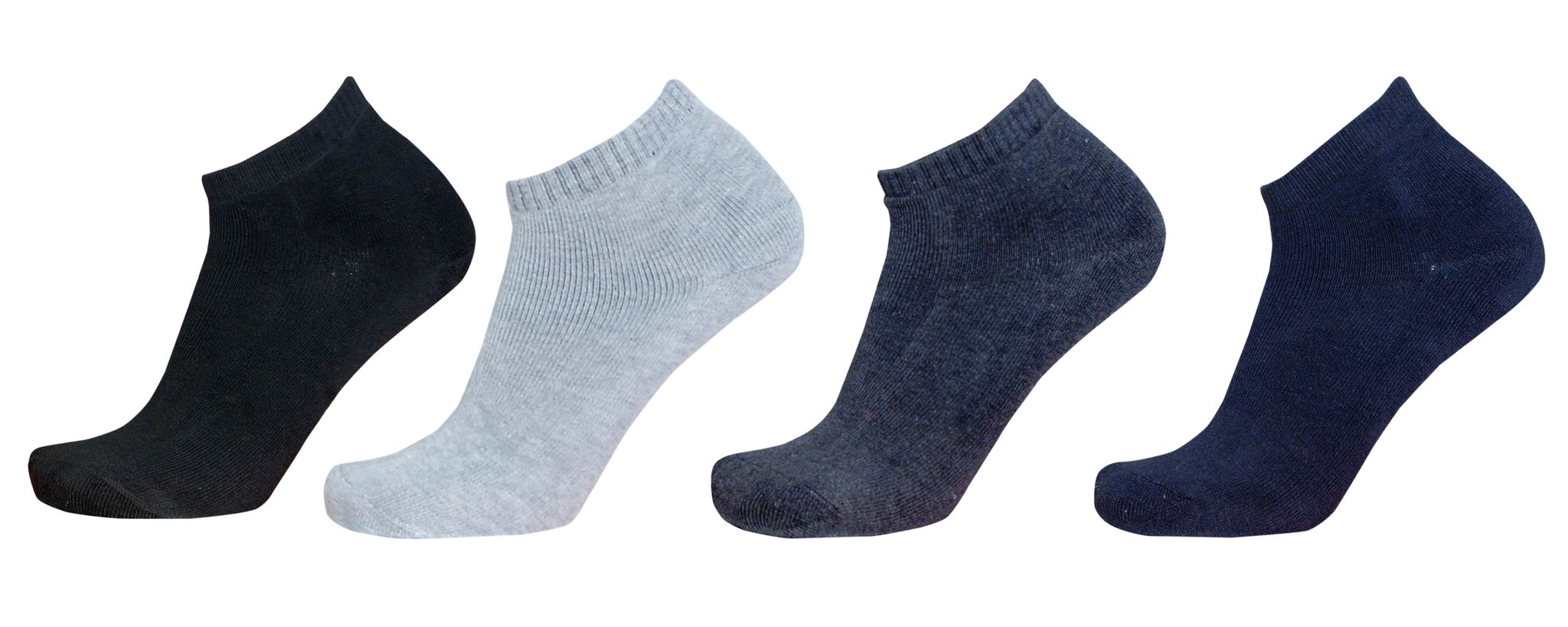 RGI Men's No-Show Cotton Socks (Multicolor, Free Size) Pack of 4