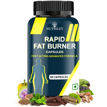 Nutriley Rapid Fat Burner Capsules, Fat Burner Capsule, Fat Loss Capsule (60 Capsules)
