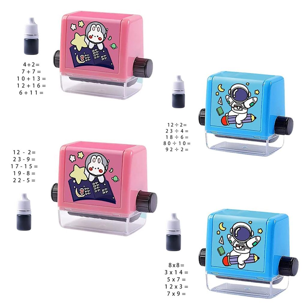 ZURU BUNCH Math Roller Stamp for Addition Subtraction Multiplication Division, for Preschool Homeschool Supplies, Math Calculation Stamps Practice Tools Educational Toy