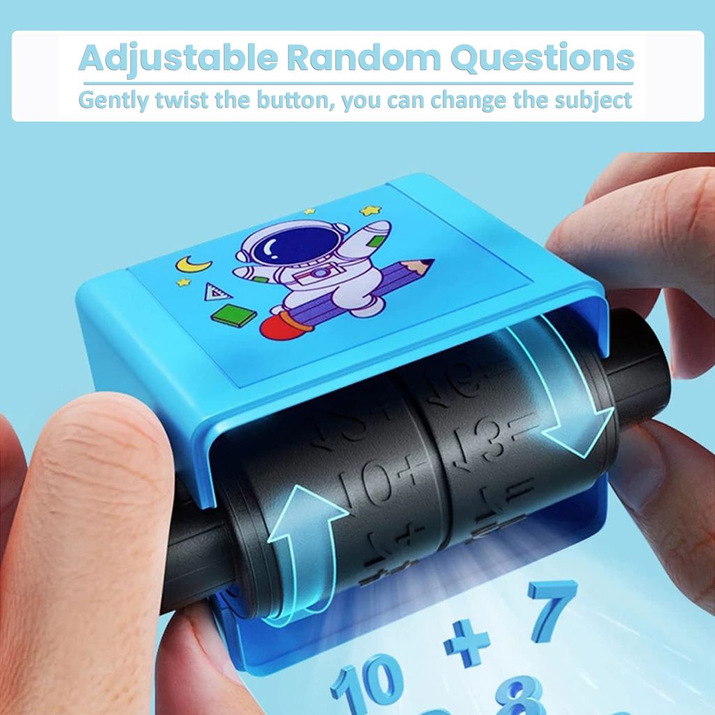 ZURU BUNCH Math Roller Stamp for Addition Subtraction Multiplication Division, for Preschool Homeschool Supplies, Math Calculation Stamps Practice Tools Educational Toy