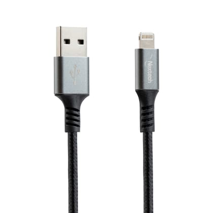 Nextech Fast Sync & Charge Grey Braided 8Pin Cable for iOS Devices (Black)