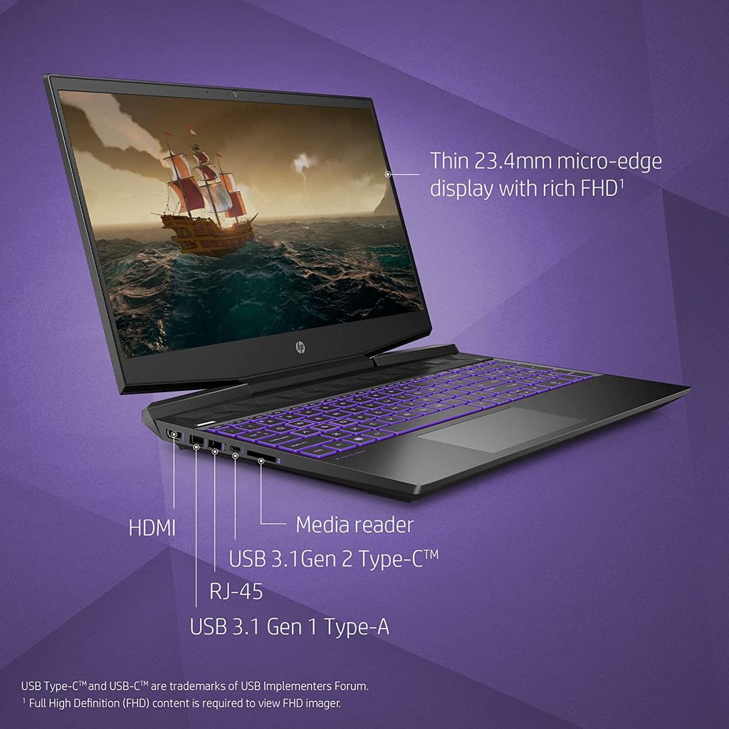 HP Pavilion Gaming 11th Gen Intel Core i5 15.6"(39cm) FHD Gaming Laptop (8GB RAM/256GB SSD+1TB HDD/144Hz/GTX 1650 4GB Graphics/Windows 10/MS Office/Shadow Black/2.28 Kg), 15-dk2100TX