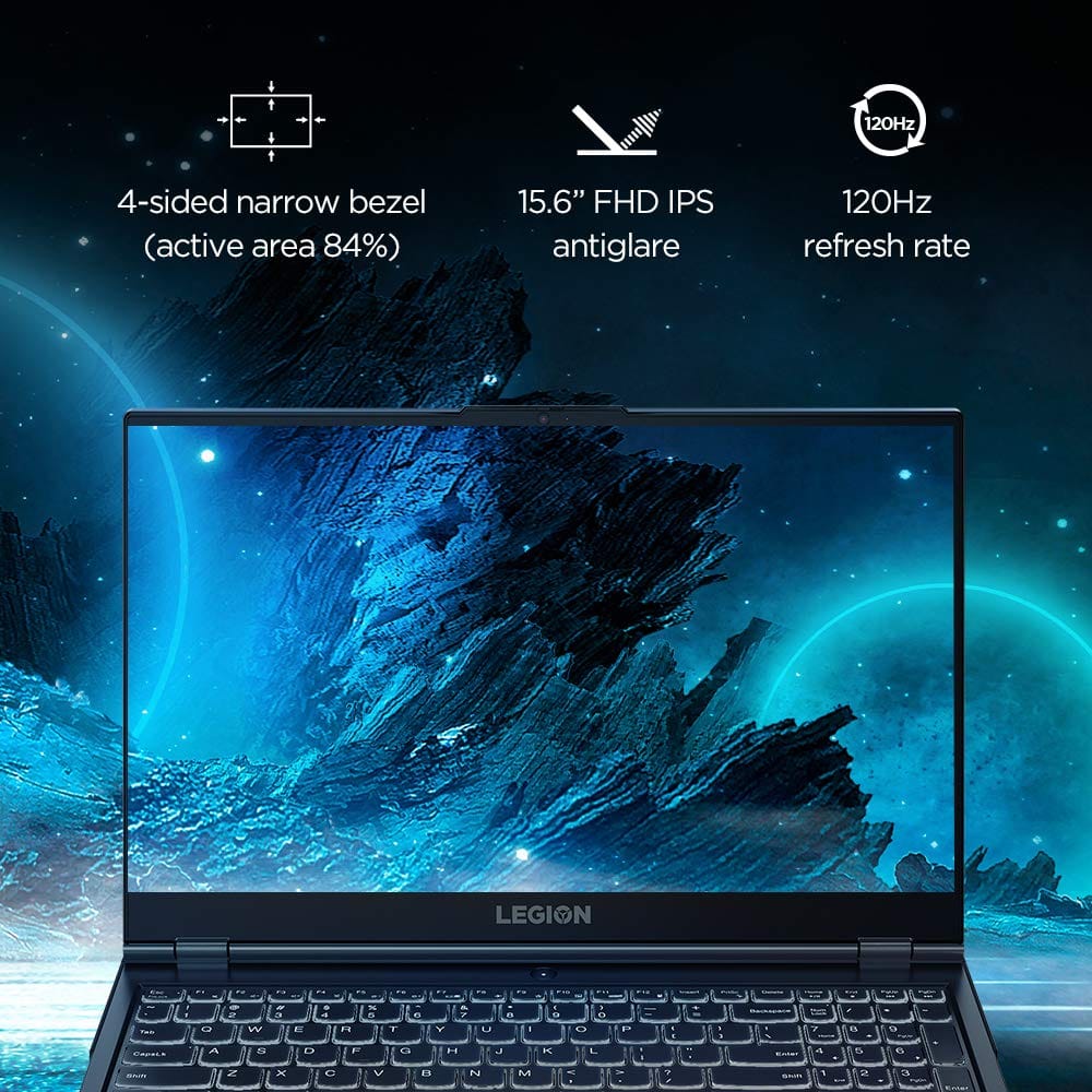 Lenovo Legion 5 AMD Ryzen 5 4600H 15.6" (39.62 cm) FHD IPS Gaming Laptop (8GB/1TB HDD + 256GB SSD/4GB NVIDIA GTX 1650/120Hz Refresh/Windows 10/Backlit Keyboard/Phantom Black/2.3Kg), 82B500BHIN