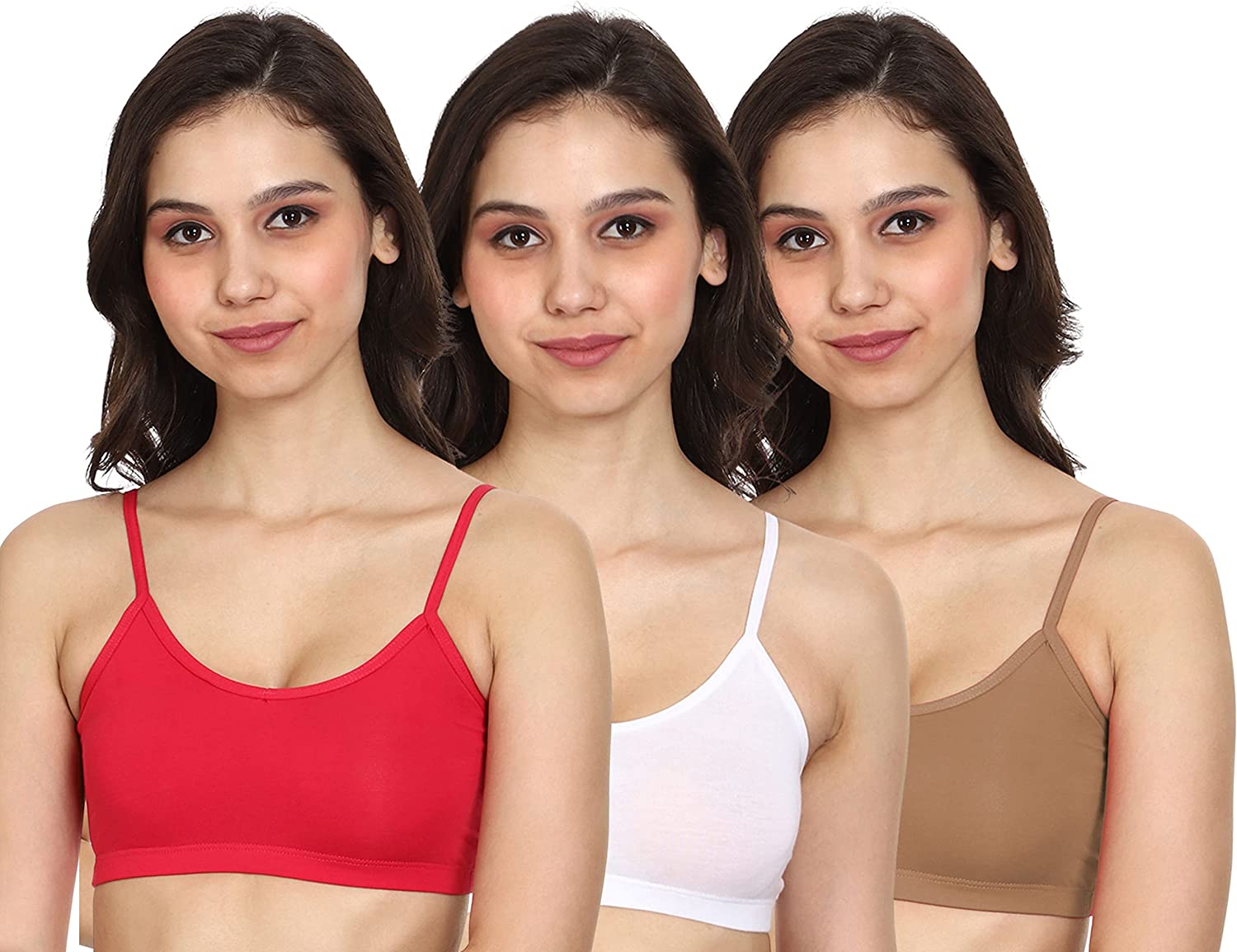 Slip-on Strapless Bra for Teenagers, Girls Beginners Bra Sports Cotton  Non-Padded Stylish Crop Top Bra Full Coverage Seamless Non-Wired Gym  Workout Training Bra for Kids (Pack of 5)